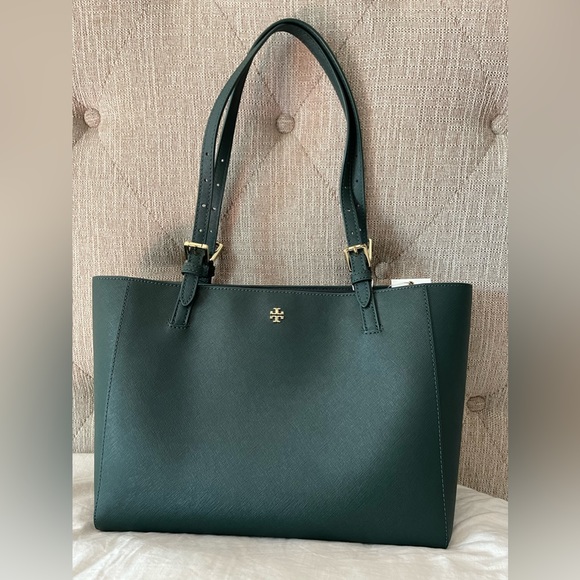Tory Burch Handbags - NWT Tory Burch Emerson Small Buckle Tote Jitney Green